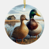 Beautiful Mallard Ducks Keepsake セラミックオーナメント (正面)