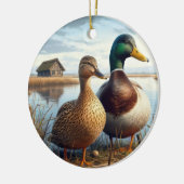 Beautiful Mallard Ducks Keepsake セラミックオーナメント (左)