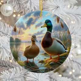 Beautiful Mallard Ducks Keepsake セラミックオーナメント
