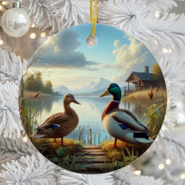 Beautiful Mallard Ducks Keepsake セラミックオーナメント