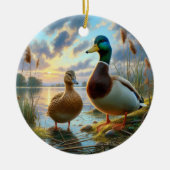 Beautiful Mallard Ducks Keepsake セラミックオーナメント (正面)