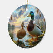 Beautiful Mallard Ducks Keepsake セラミックオーナメント (左)