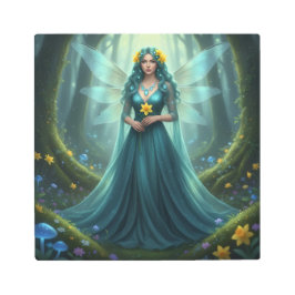 Beautiful March Aquamarine Fairy メタルプリント