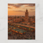 Beautiful Marrakech Sunset View Koutoubia Souk ポストカード (正面)