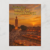 Beautiful Marrakech Sunset View Koutoubia Square ポストカード (正面)
