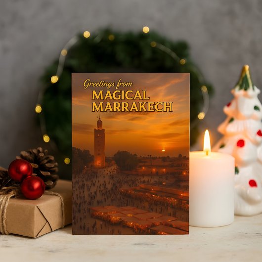 Beautiful Marrakech Sunset View Koutoubia Square ポストカード