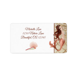 Beautiful Mermaid and Seashellsのアドレス ラベル