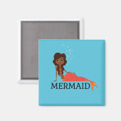 Beautiful Mermaid (Black Girl) （アフリカ系アメリカ人） マグネット (正面/裏面)