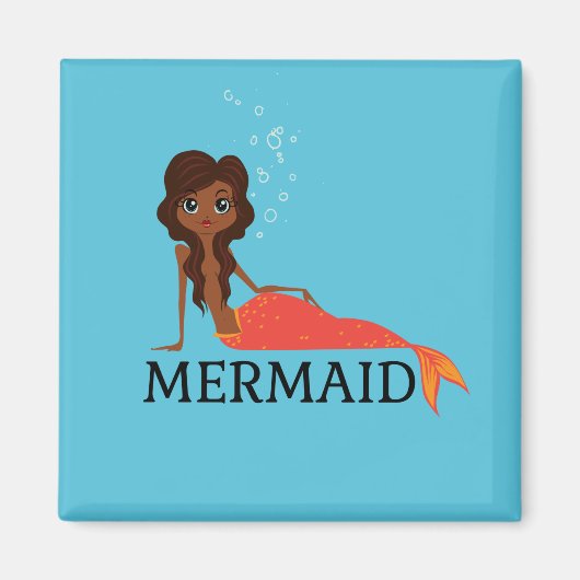 Beautiful Mermaid (Black Girl) （アフリカ系アメリカ人） マグネット (正面)