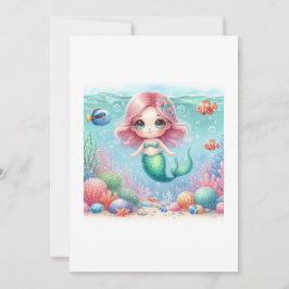beautiful mermaid kawaii 招待状