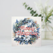 Beautiful Merry Christmas Holiday Wreath シーズンカード (スタンド正面)