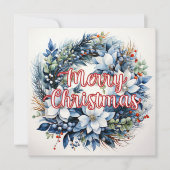 Beautiful Merry Christmas Holiday Wreath シーズンカード (正面)