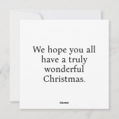 Beautiful Merry Christmas Holiday Wreath シーズンカード (裏面)