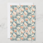 Beautiful Minimal Tulip Flower Spring Wedding 招待状 (裏面)