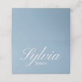 Beautiful minimalist dusty blue wedding place card プレイスカード (外部開封)