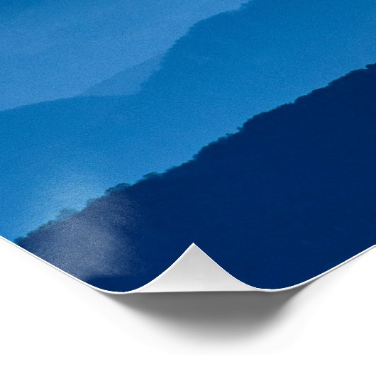 Beautiful Misty Mountain Range | Blue Gradient ポスター (コーナー)