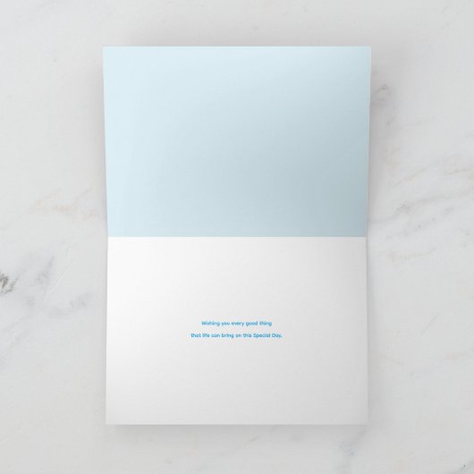 Beautiful Modern Flower Fun Trendy Birthday Card カード (内部)