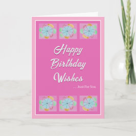 Beautiful Modern Flower Fun Trendy Birthday Card カード