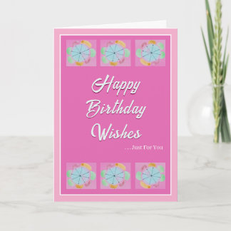 Beautiful Modern Flower Fun Trendy Birthday Card カード
