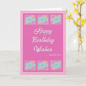 Beautiful Modern Flower Fun Trendy Birthday Card カード (黄色い花)
