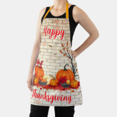 Beautiful Modern Happy Thanksgiving Fall エプロン (インサイチュ)