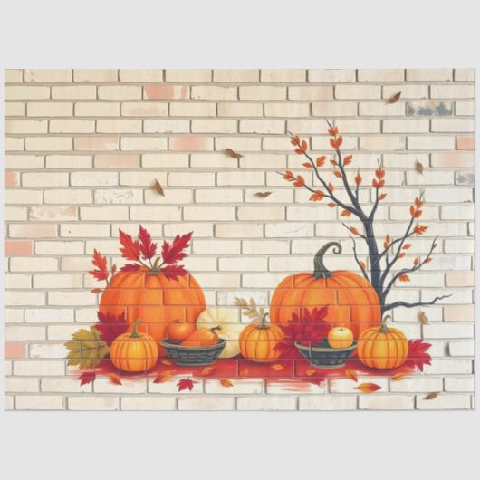 Beautiful Modern Happy Thanksgiving Fall 薄葉紙 (正面)