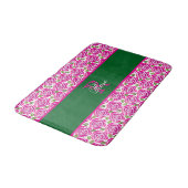 Beautiful Modern Hot Pink Magenta Roses Monogram  バスマット (アングル)
