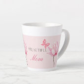 Beautiful Mom Butterfly & Floral Mother's Day Gift カフェラテマグ (右アングル)