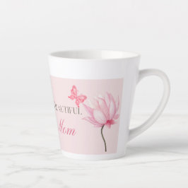 Beautiful Mom Butterfly & Floral Mother's Day Gift カフェラテマグ