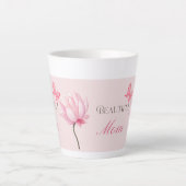 Beautiful Mom Butterfly & Floral Mother's Day Gift カフェラテマグ (正面)