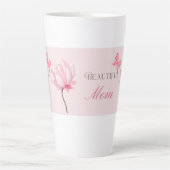 Beautiful Mom Mug with Butterfly and Flower カフェラテマグ (正面)