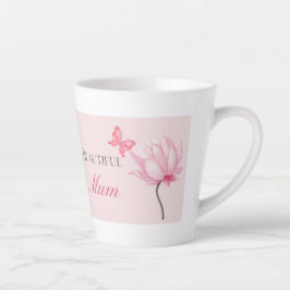 Beautiful Mom Pink Butterfly & Floral Mother’s Day カフェラテマグ