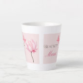 Beautiful Mom Pink Butterfly & Floral Mother’s Day カフェラテマグ (正面)