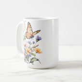 Beautiful Monarch Butterfly Watercolor コーヒーマグカップ (正面左)