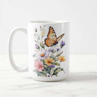 Beautiful Monarch Butterfly Watercolor コーヒーマグカップ