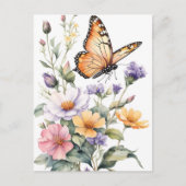Beautiful Monarch Butterfly Watercolor ポストカード (正面)