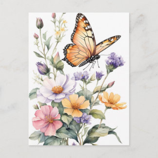 Beautiful Monarch Butterfly Watercolor ポストカード