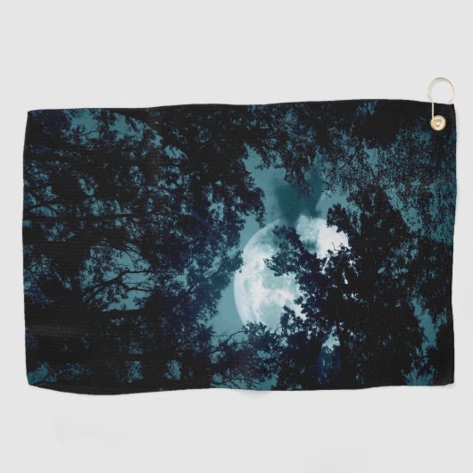 Beautiful Moon Glow Though Trees  ゴルフタオル (横)