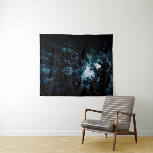 Beautiful Moon Glow Though Trees  タペストリー (インサイチュ(横))