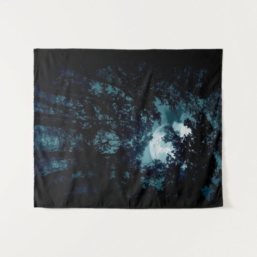 Beautiful Moon Glow Though Trees  タペストリー (正面(横))