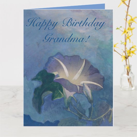 Beautiful Morning Glory Customizable Greeting Card カード (黄色い花)