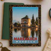Beautiful+Moroccan+Marrakech+Menara+Architecture+f ポストカード