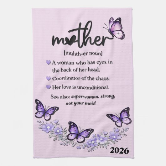 Beautiful Mother's Day Mother キッチンタオル (縦)