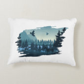 Beautiful Mountain, Nature Trees and Forest アクセントクッション (裏面)