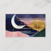Beautiful Mountain River Moon Sunset Design 名刺 (裏面)