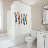 Beautiful Multicolor Boho Feathers - Graphic Art シャワーカーテン (インサイチュ)