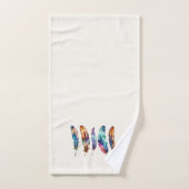 Beautiful Multicolor Boho Feathers - Graphic Art バスタオルセット (ハンドタオル)