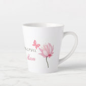 Beautiful Mum Floral Butterfly, Elegant Mothers カフェラテマグ (右)