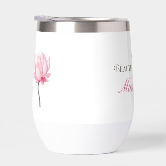 Beautiful Mum Pink Lotus, Mothers Day, Birthday (右面)