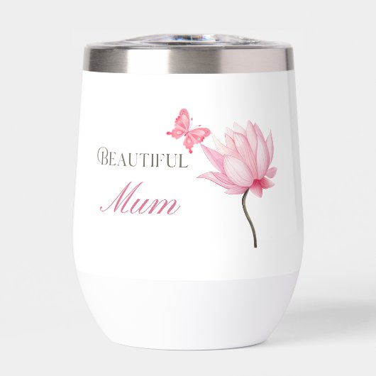 Beautiful Mum Pink Lotus, Mothers Day, Birthday (正面)